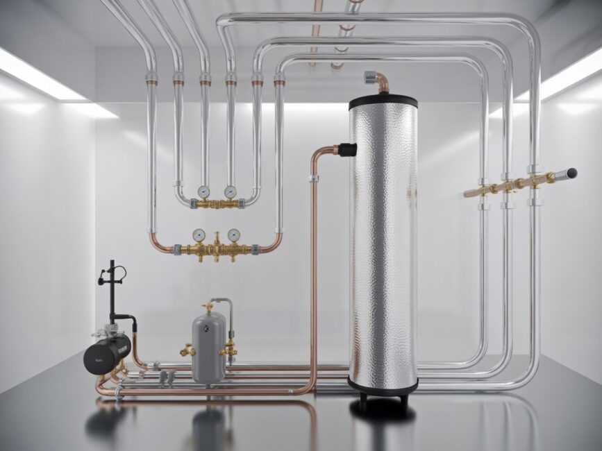 kominek z płaszczem wodnym bufor