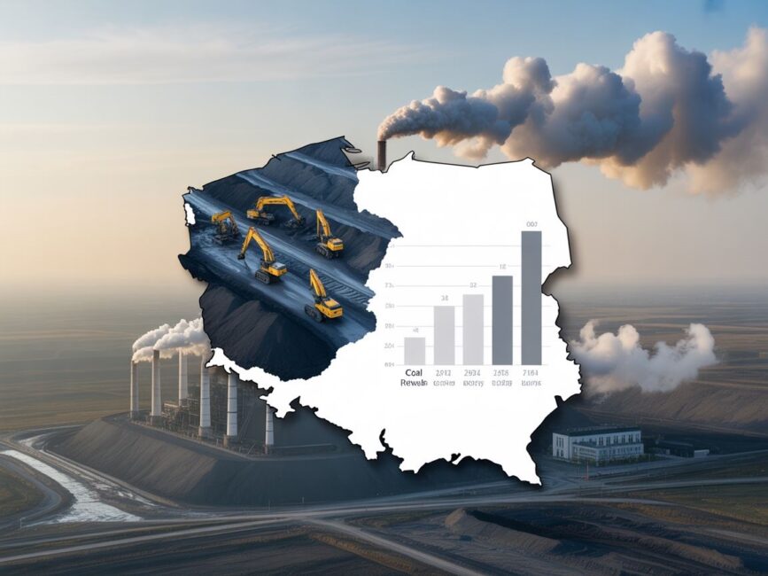 mapa polski z węglem