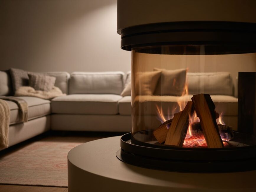 układanie brykietów w kominku